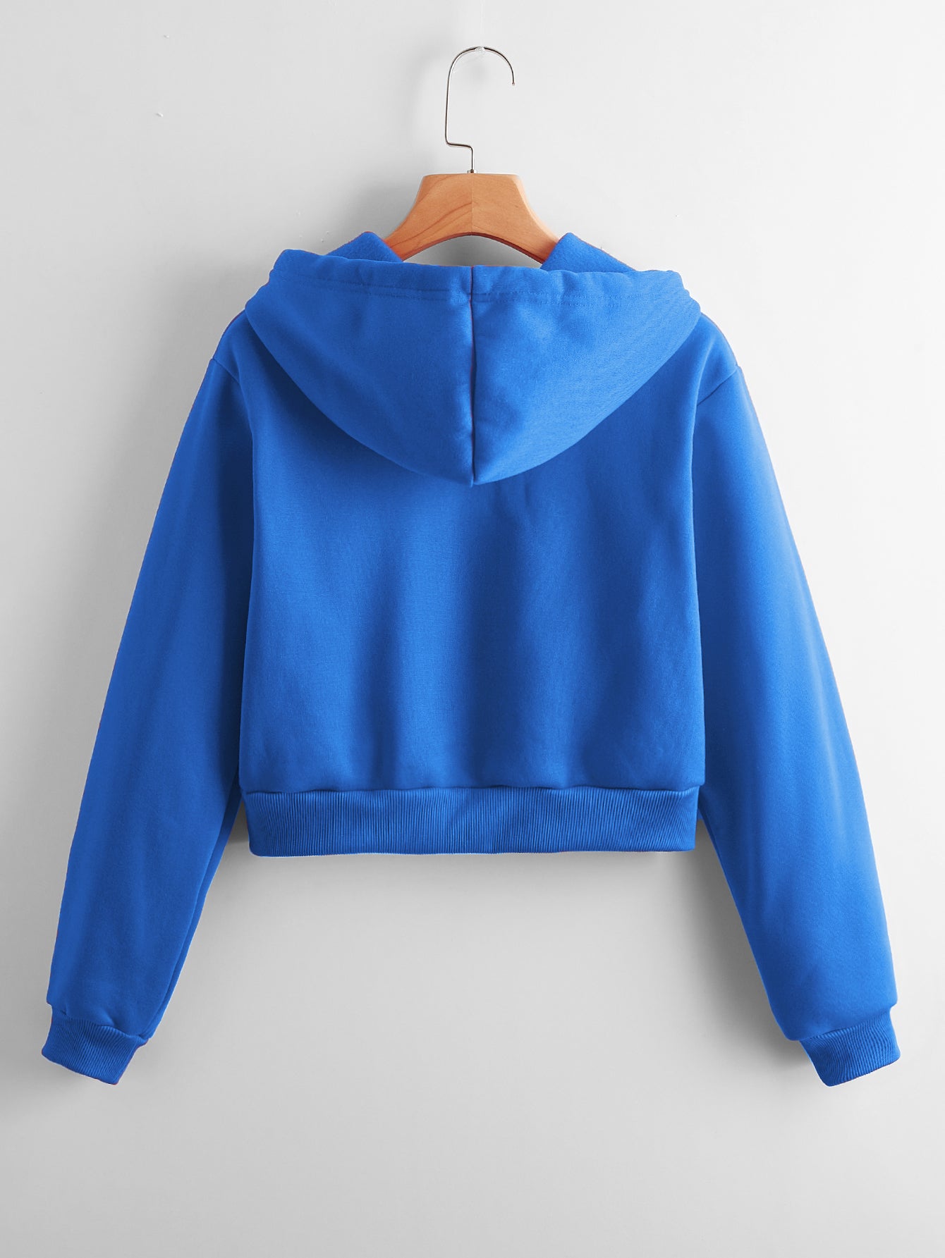 Autumn Street Hipster Hooded Short Cotton White round Neck Cute Solid Color Pullover Hoodie