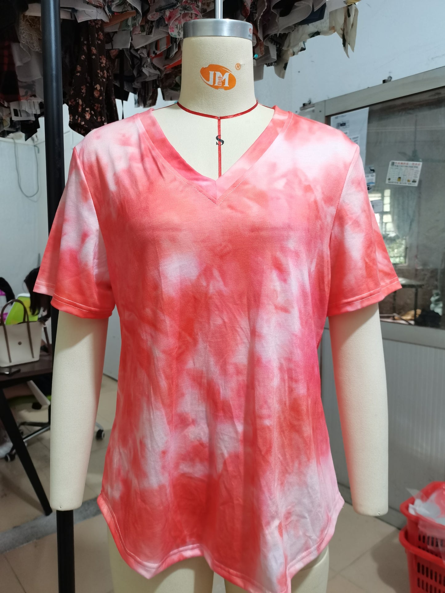 Summer Women Tie Dyed Printed Loose Short Sleeved Top T shirt Women