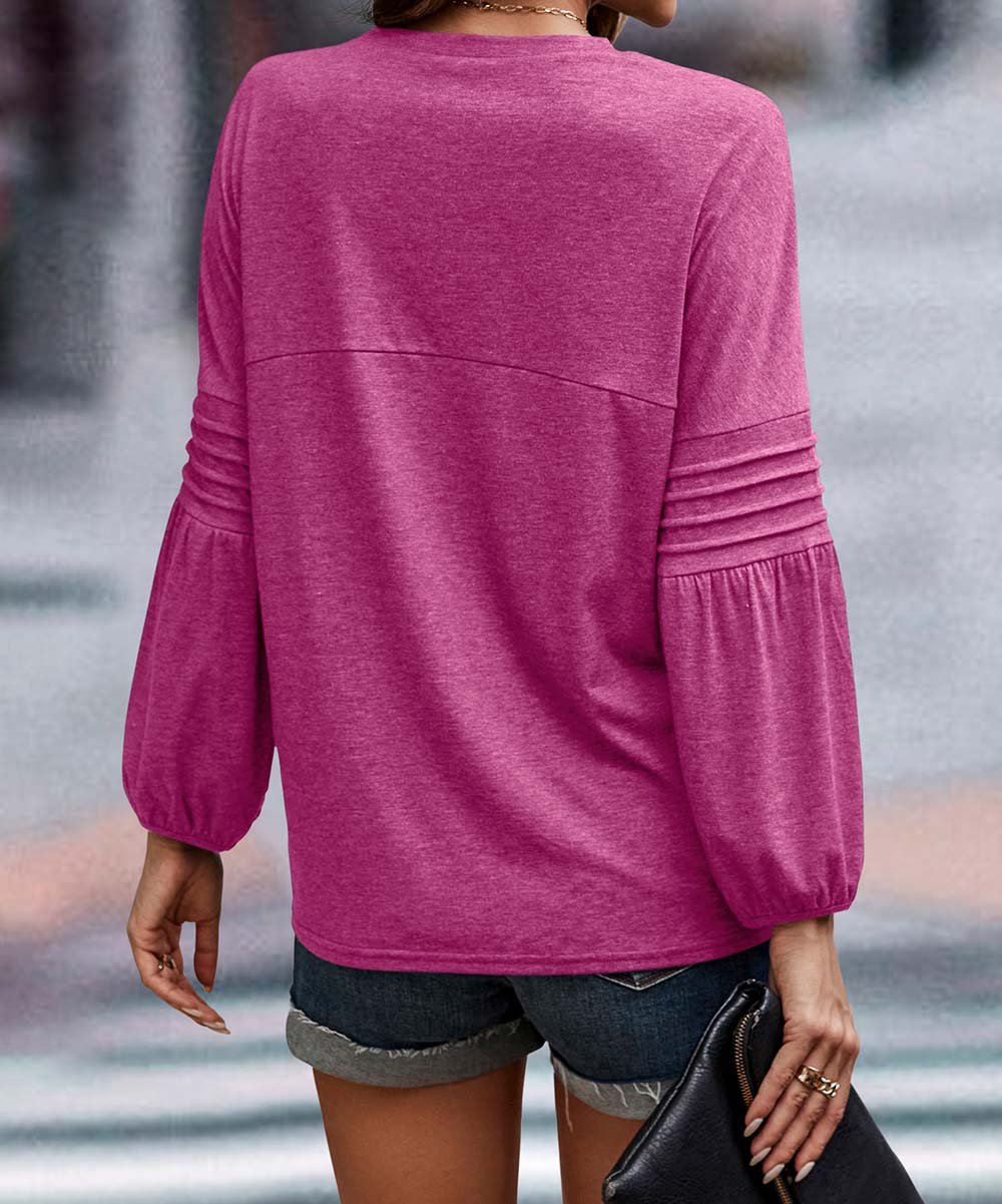 New Autumn Winter Women Long Sleeve Solid Color Loose round Neck T shirt Women