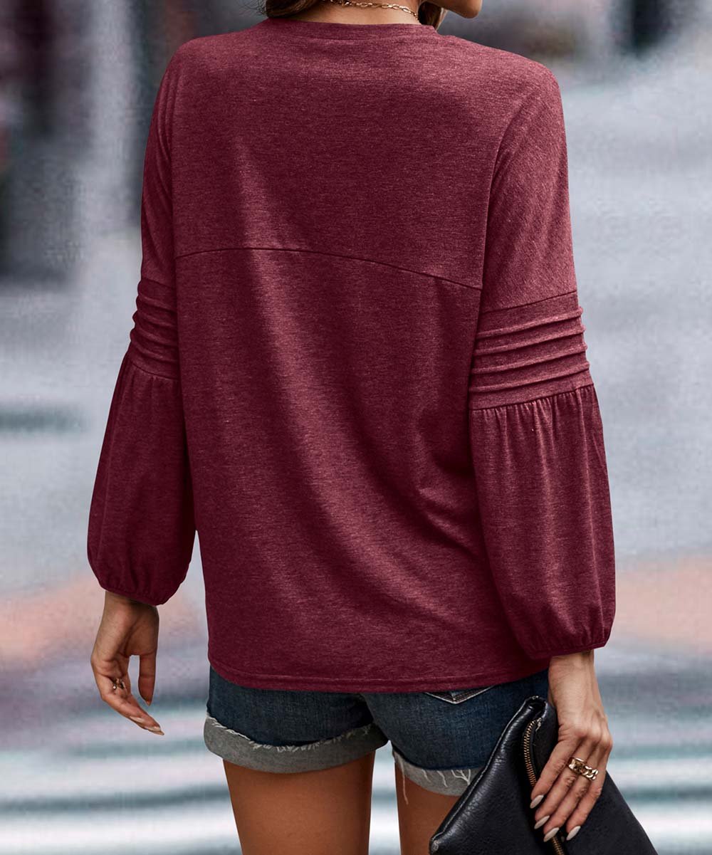 New Autumn Winter Women Long Sleeve Solid Color Loose round Neck T shirt Women