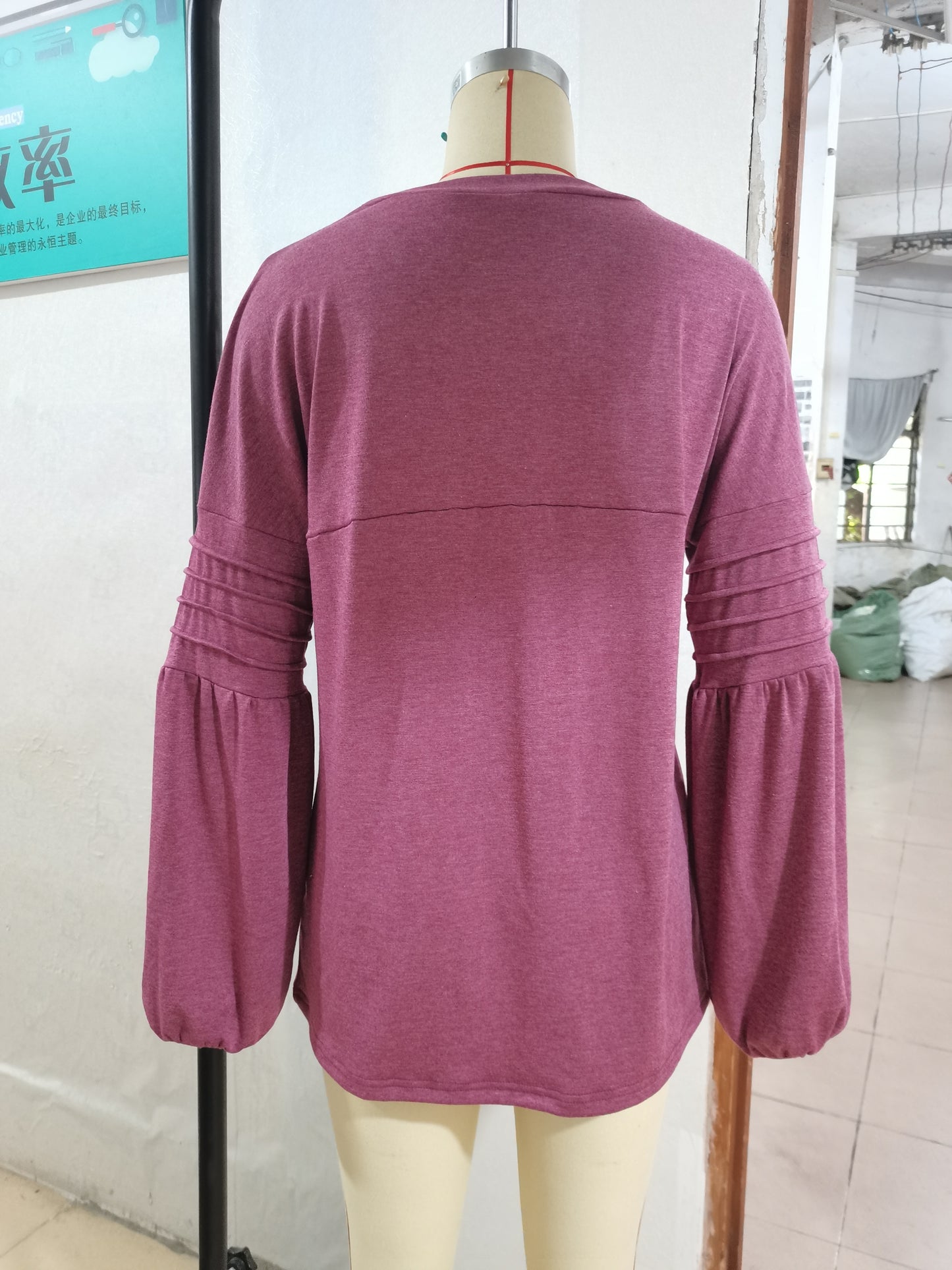 New Autumn Winter Women Long Sleeve Solid Color Loose round Neck T shirt Women
