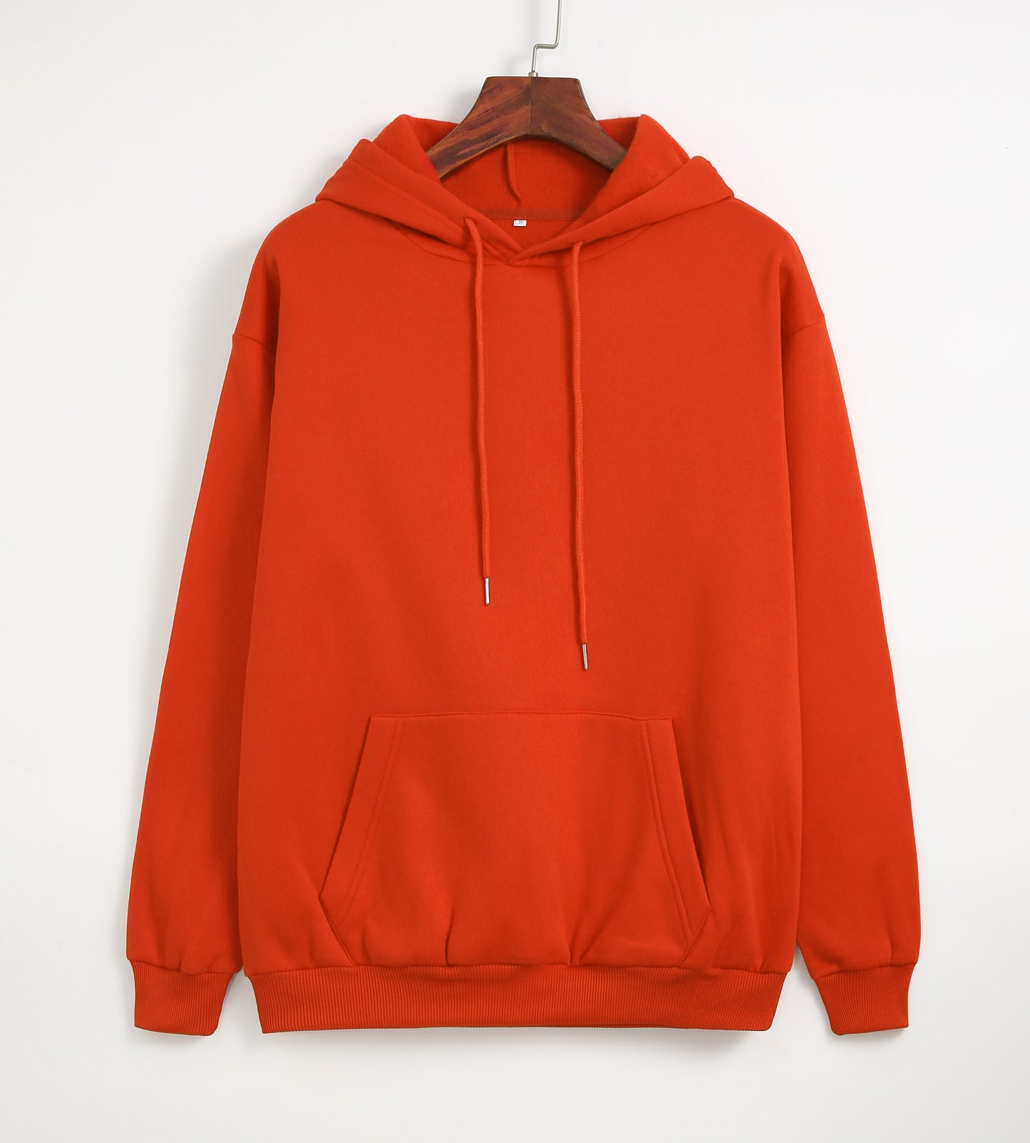 Spring Autumn Thickened Fleece Lined Solid Color Women Hooded Sports Thin Section Loose Trendy Women Hoodie