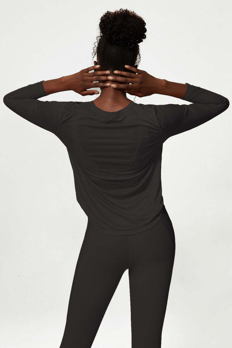 Yoga Clothing Top Loose Long Sleeved Sports Top Women Quick Drying Fitness T shirt Sports Blouse