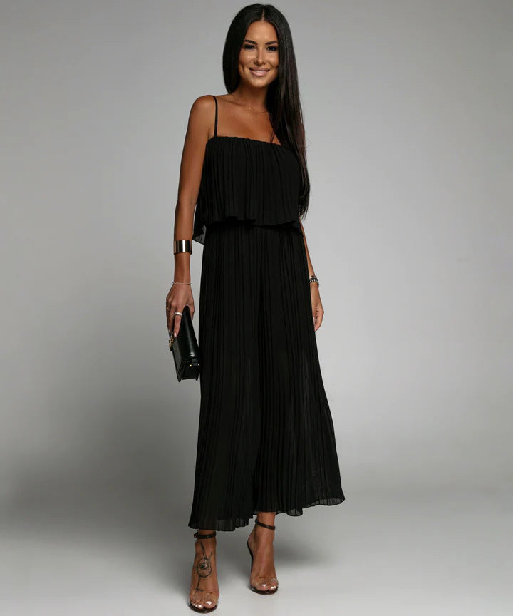 Women Clothing Strap Tube Top Pleated Loose Jumpsuit