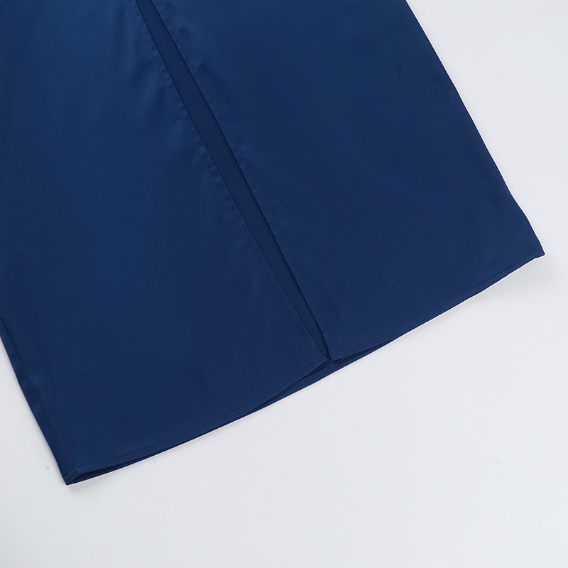 Autumn Elegant Slim Satin Elegant Backless Dress for Women Dress