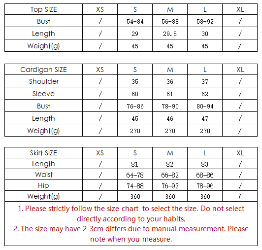 Women Slim Fit Sexy Elegant Cardigan Tank Top Half Skirt Set