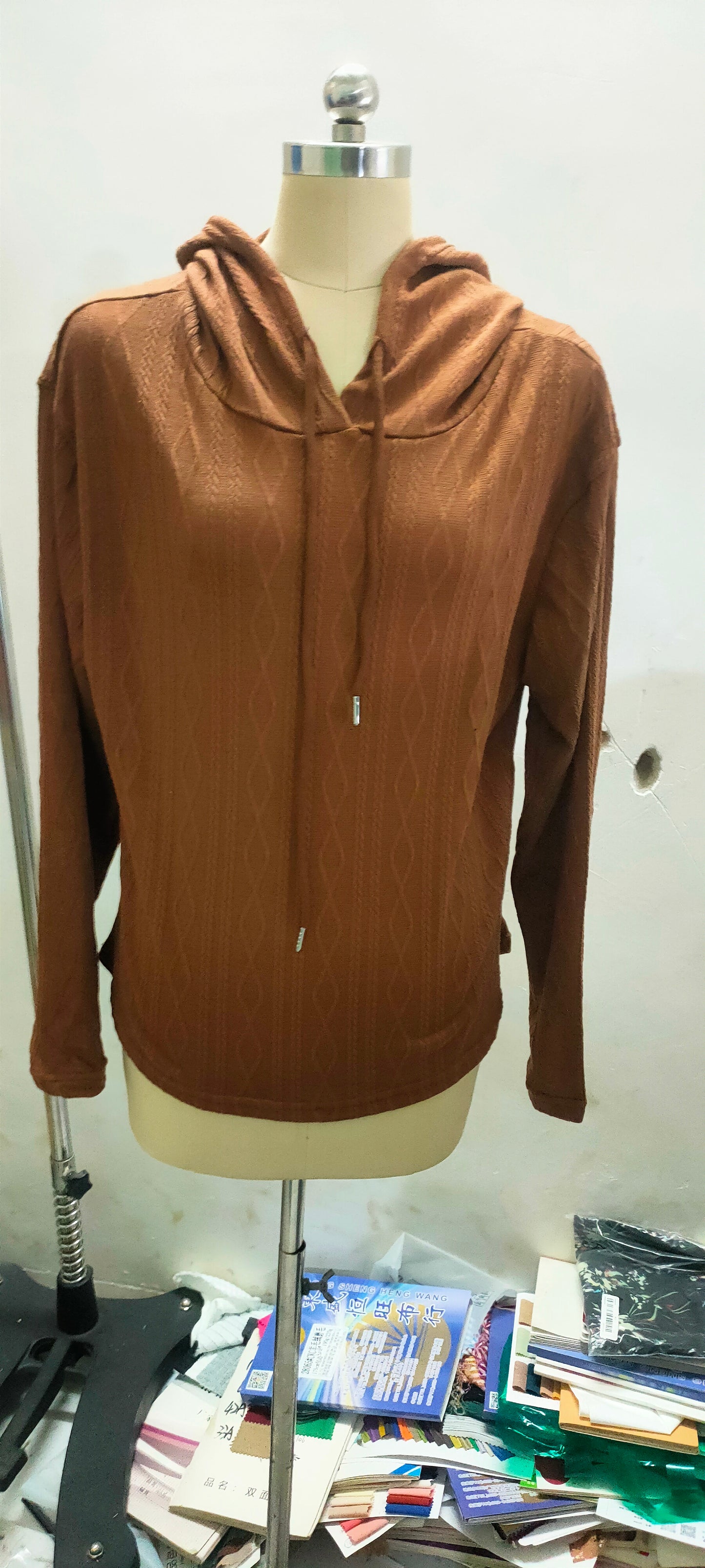 Women Solid Color Long Sleeve Hooded Pullover Sweat