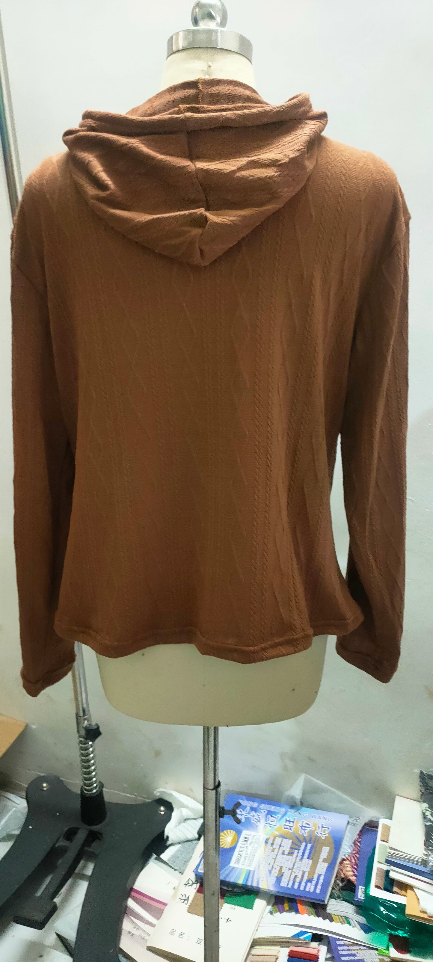 Women Solid Color Long Sleeve Hooded Pullover Sweat