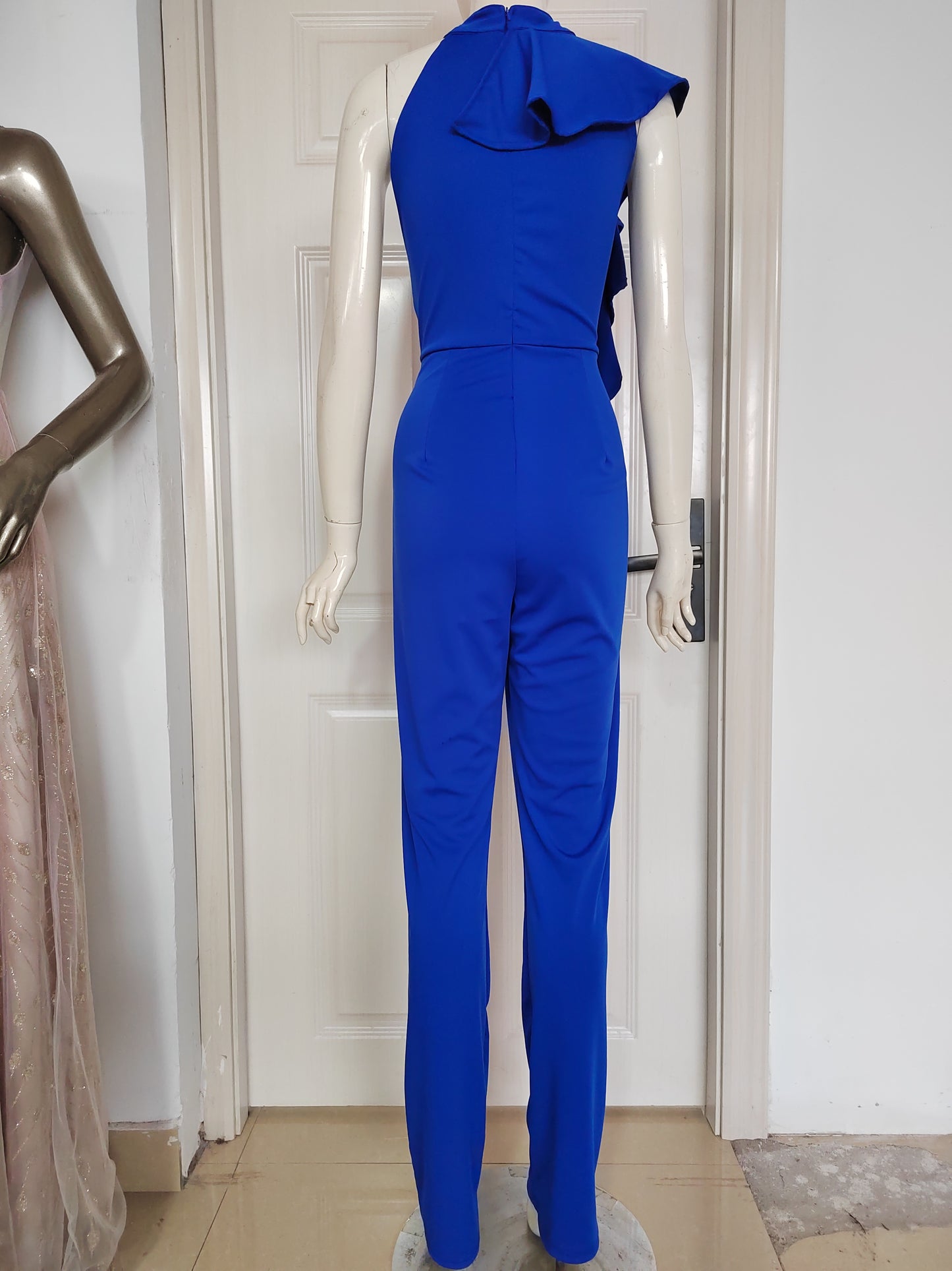 Women Clothing Dress Ruffled Sleeveless Sexy Jumpsuit