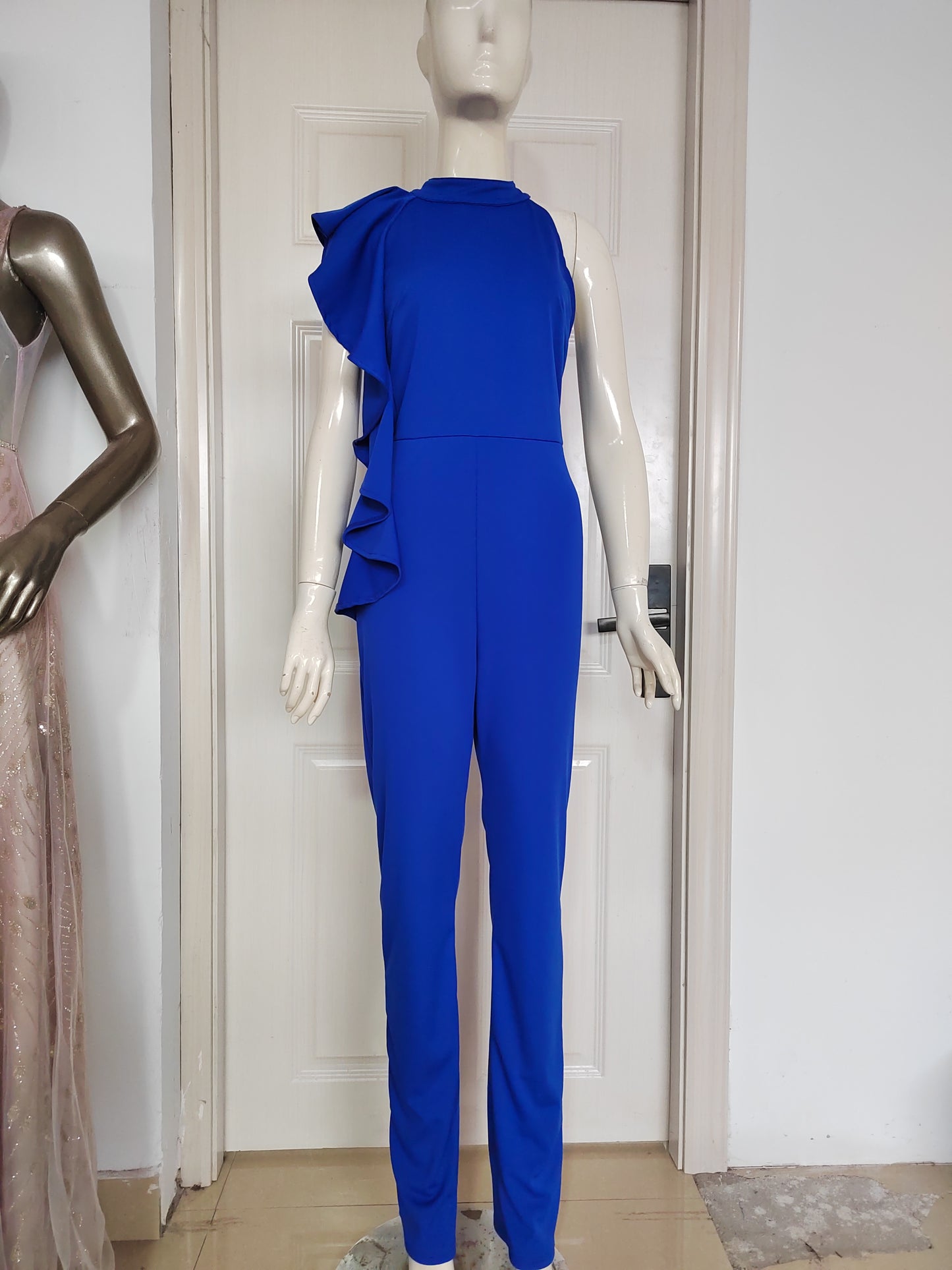 Women Clothing Dress Ruffled Sleeveless Sexy Jumpsuit