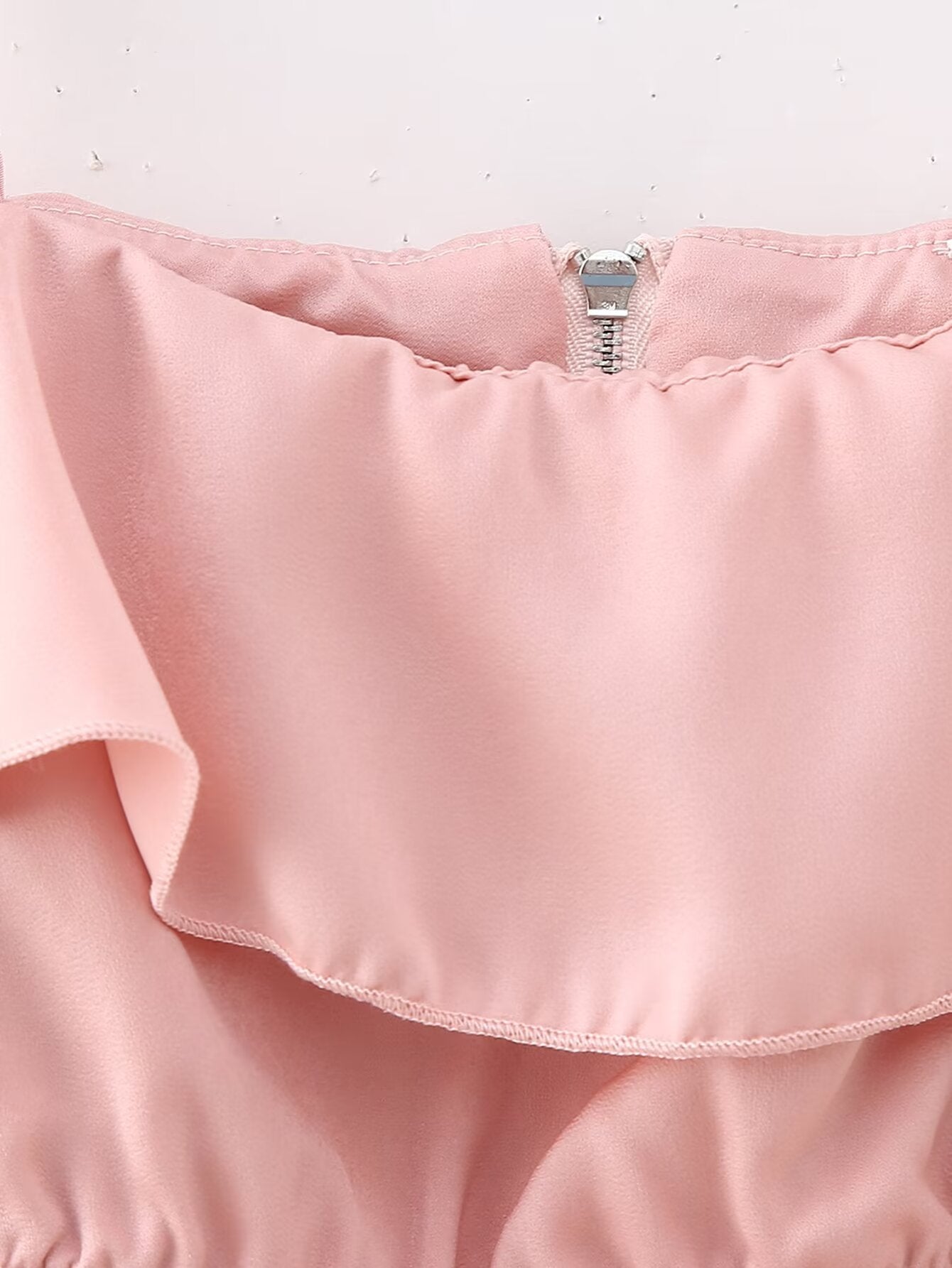 Women Clothing French Slim Satin Ruffled Spaghetti Straps Top Trousers Suit