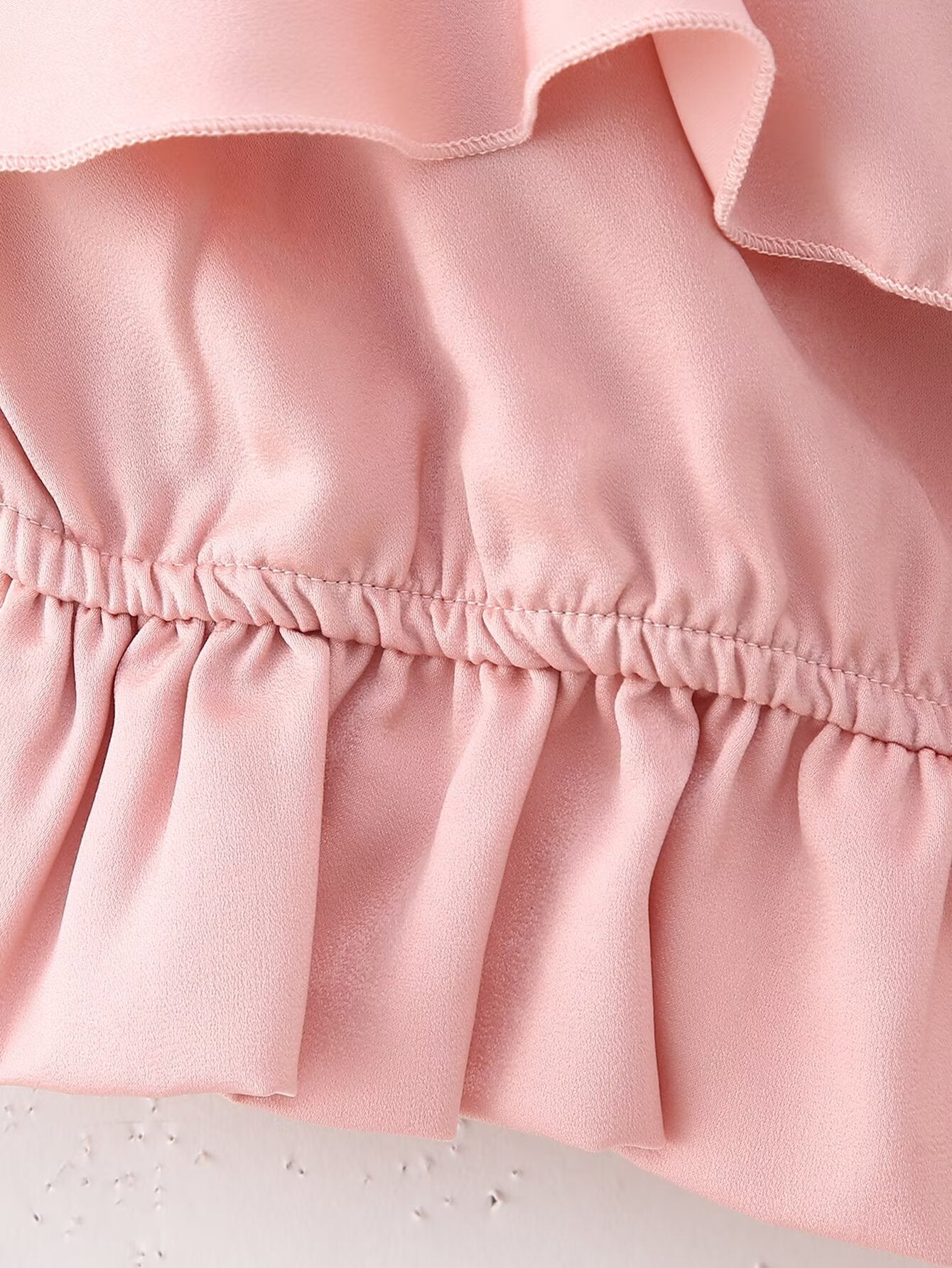 Women Clothing French Slim Satin Ruffled Spaghetti Straps Top Trousers Suit