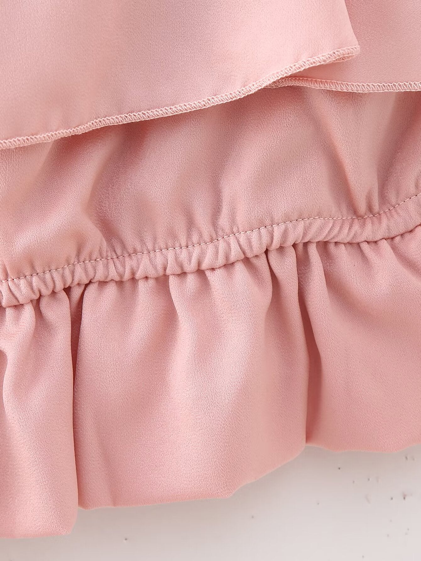 Women Clothing French Slim Satin Ruffled Spaghetti Straps Top Trousers Suit