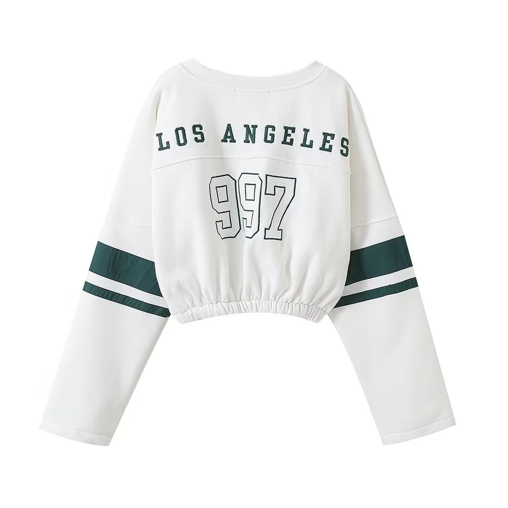 Winter Women Clothing Casual Hong Kong Short Text Sweatshirt Top