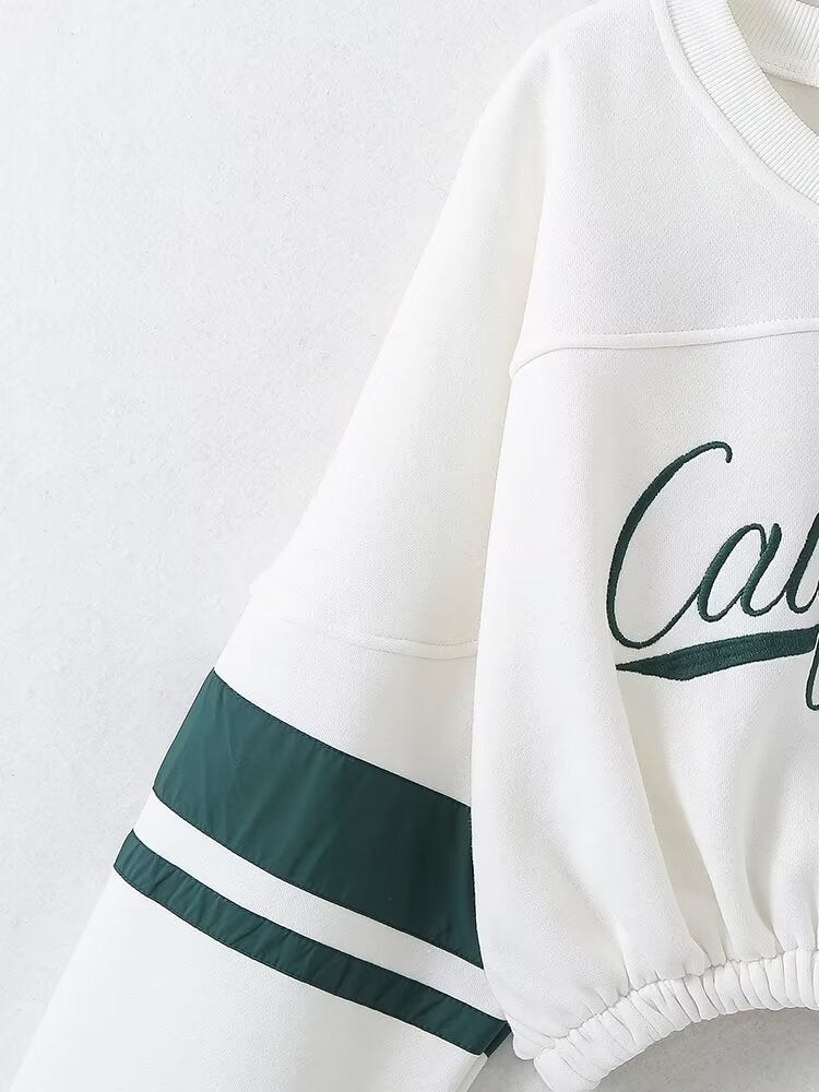 Winter Women Clothing Casual Hong Kong Short Text Sweatshirt Top