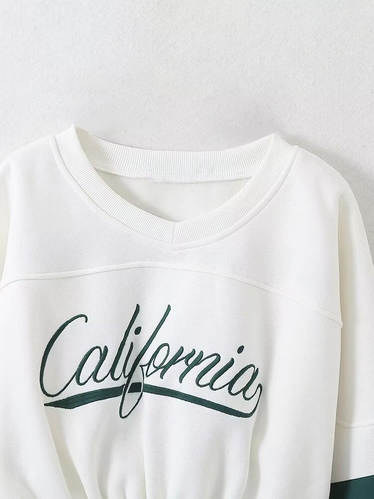 Winter Women Clothing Casual Hong Kong Short Text Sweatshirt Top