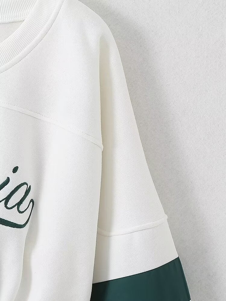 Winter Women Clothing Casual Hong Kong Short Text Sweatshirt Top