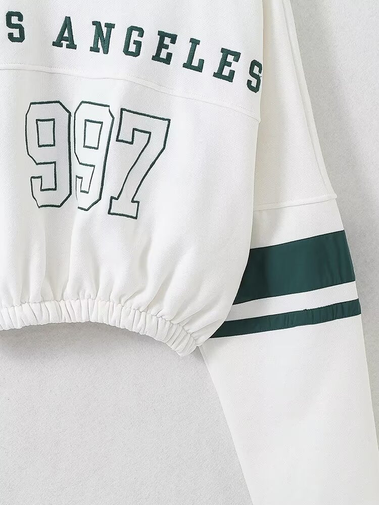 Winter Women Clothing Casual Hong Kong Short Text Sweatshirt Top