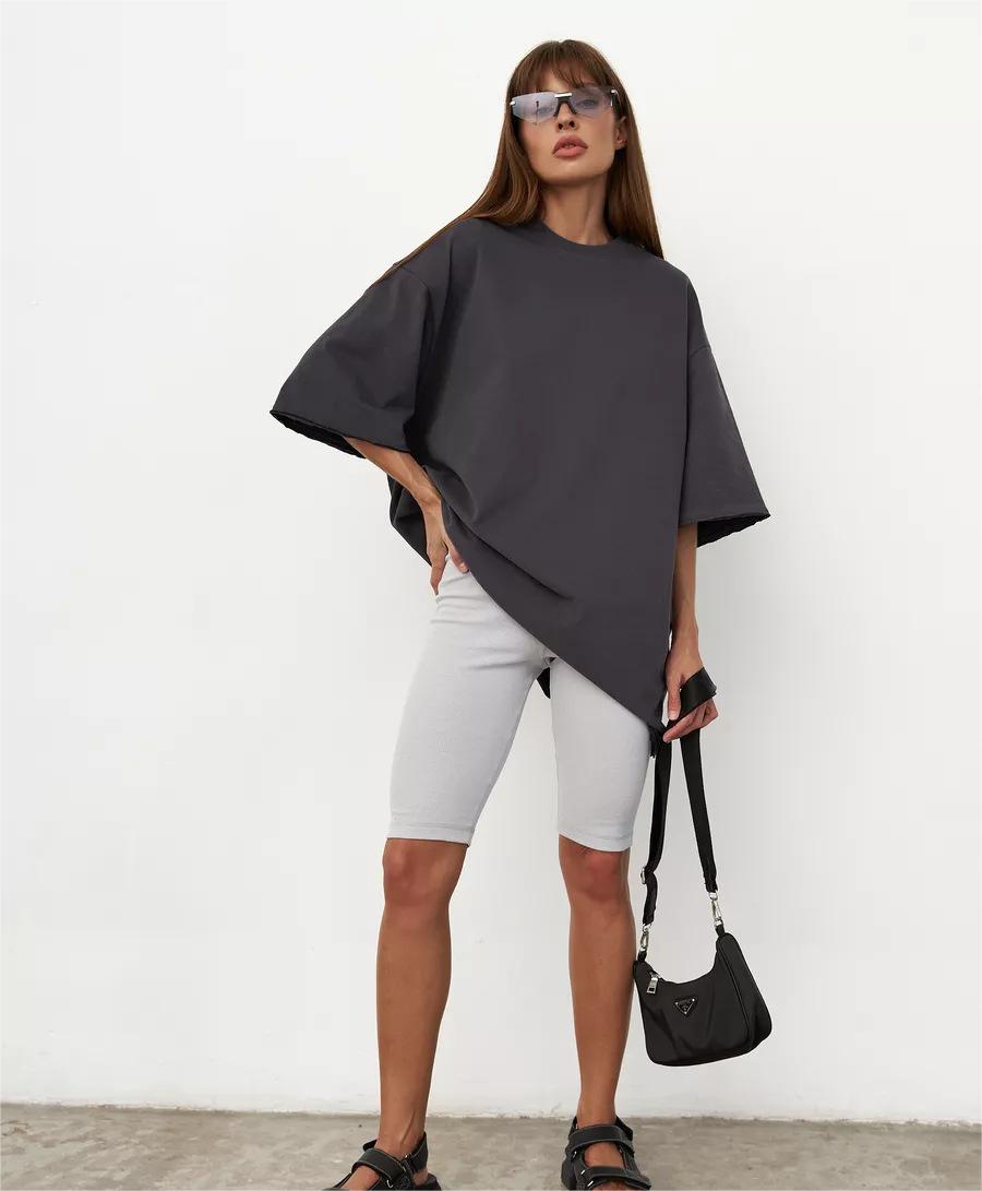 Spring Summer Cotton T Shirt Solid Color Short Sleeve Women Loose Large Version