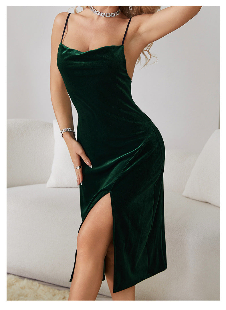 Dark Green Suspender Skirt