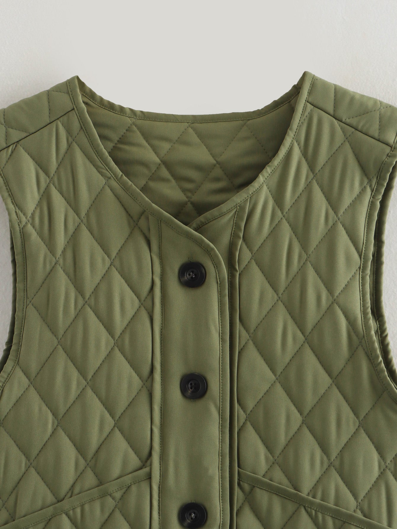 Fall Women Clothing Stylish Simple Casual Quilted Cotton Vest Coat