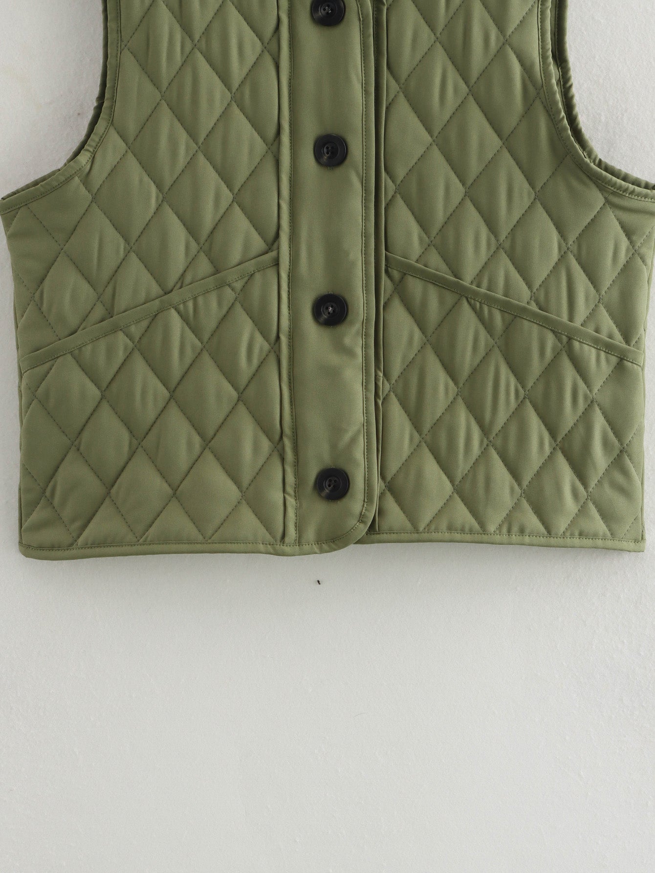 Fall Women Clothing Stylish Simple Casual Quilted Cotton Vest Coat