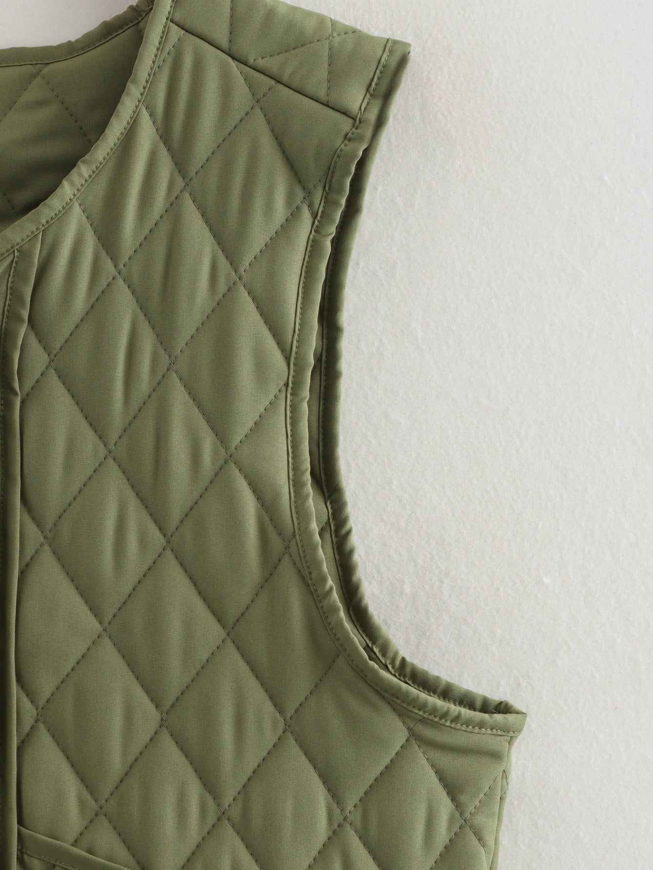 Fall Women Clothing Stylish Simple Casual Quilted Cotton Vest Coat