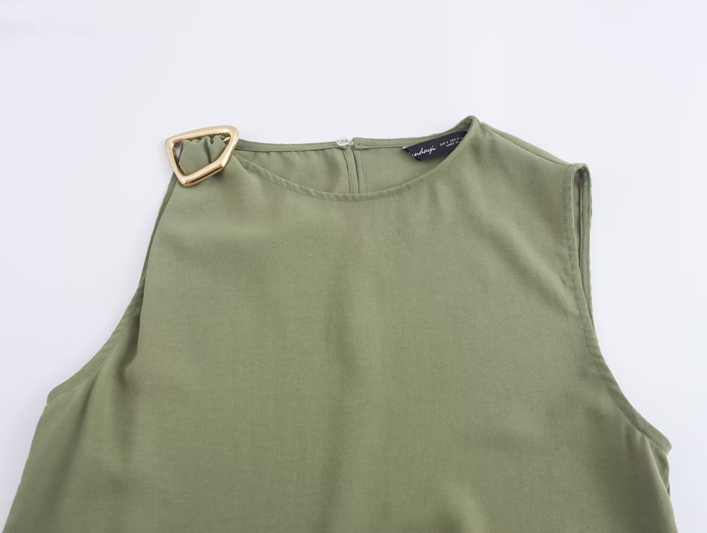 Fall Women Clothing Buckle Decoration Vertical Top Skirt Sets