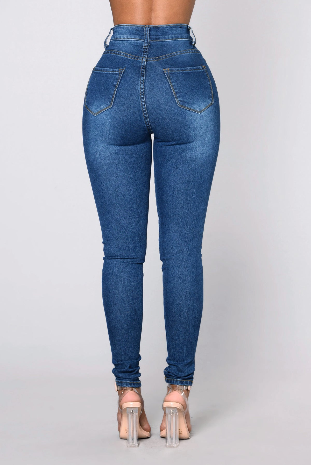 Popular Ultra High Waist Stretch Hip Lift Denim Skinny Pants