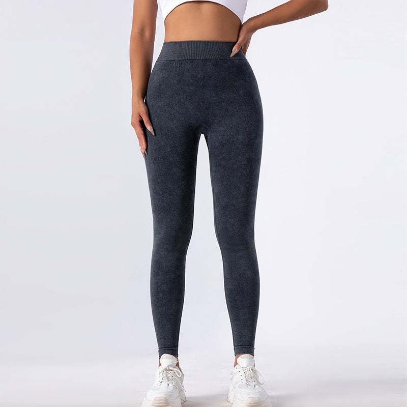 Yoga Pants Washed Seamless V Waist High Elastic Sports Yoga Fitness Tight Trousers Yoga Trousers