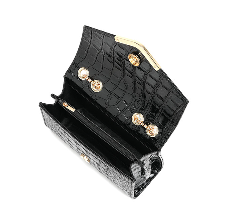 Bag Women Fashionable All Match Crocodile Pattern Chain Shoulder Crossbody Small Square Bag