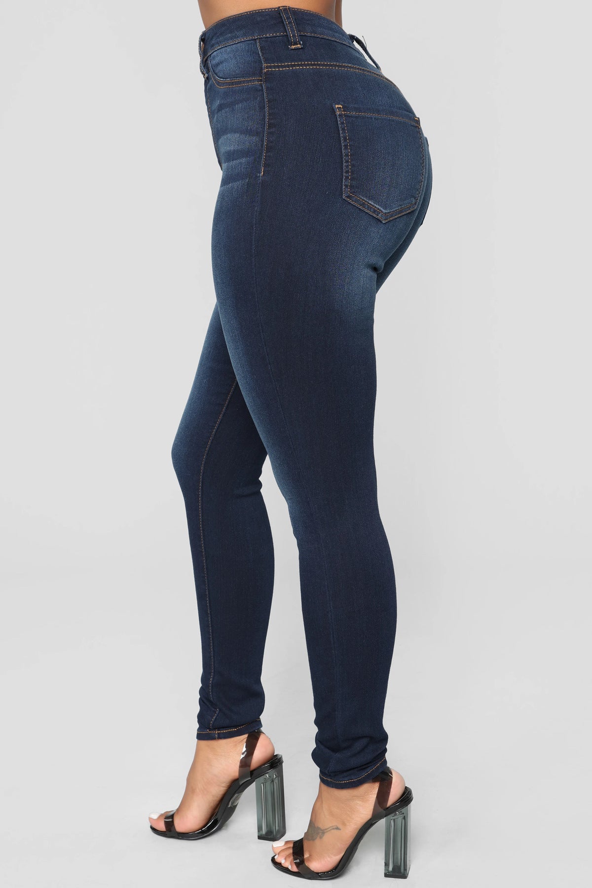 Popular Ultra High Waist Stretch Hip Lift Denim Skinny Pants