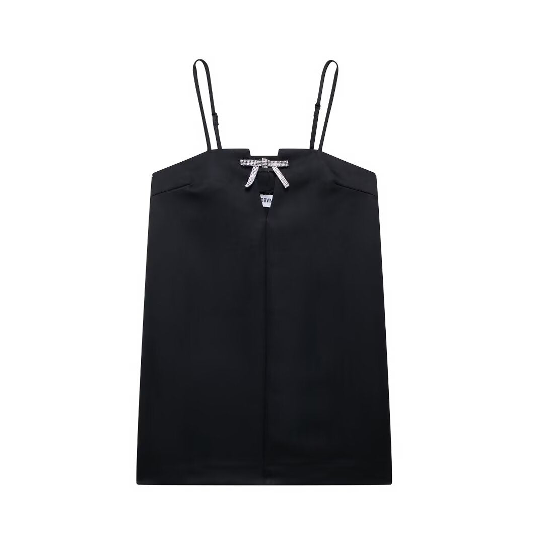 Women Minimalist Decorative Lace up Short Dress