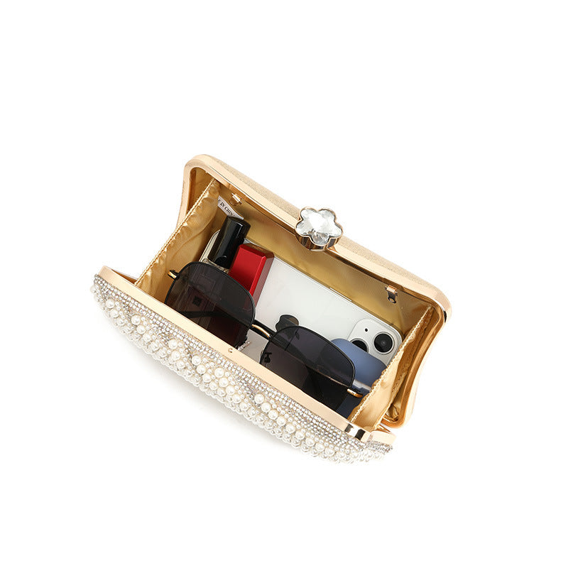 Model Dinner Bag Women Bag Trend High Sense Chinese Pearl Chain Crossbody Bag