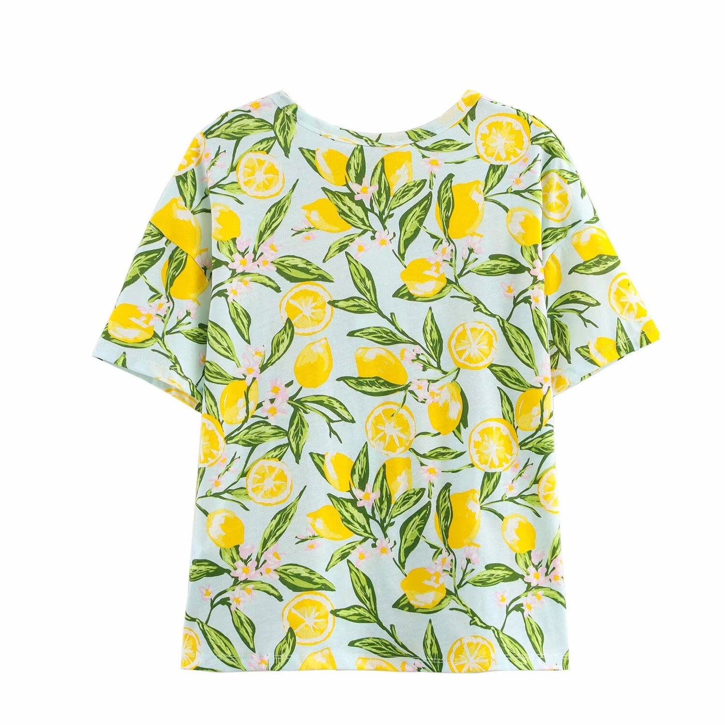 Spring Women Clothing Stylish Simple Printed round Neck Short Sleeve T shirt