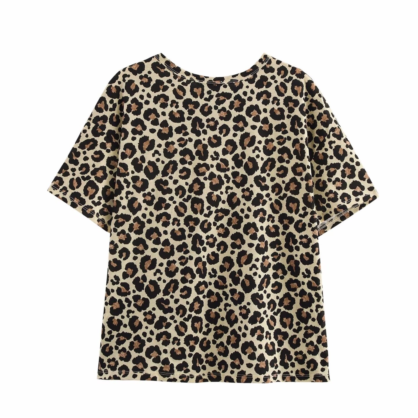 Spring Women Clothing Stylish Simple Printed round Neck Short Sleeve T shirt