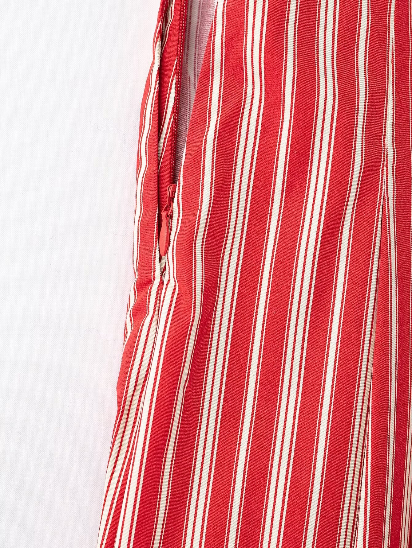 Women Striped Spaghetti Straps Short Top High Waist Midi Skirt Two Piece Sets