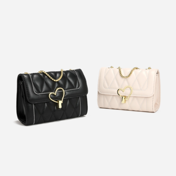 Chanel Bags Women Bag Winter Online Influencer Diamond Chain Metal Heart Shoulder Messenger Bag