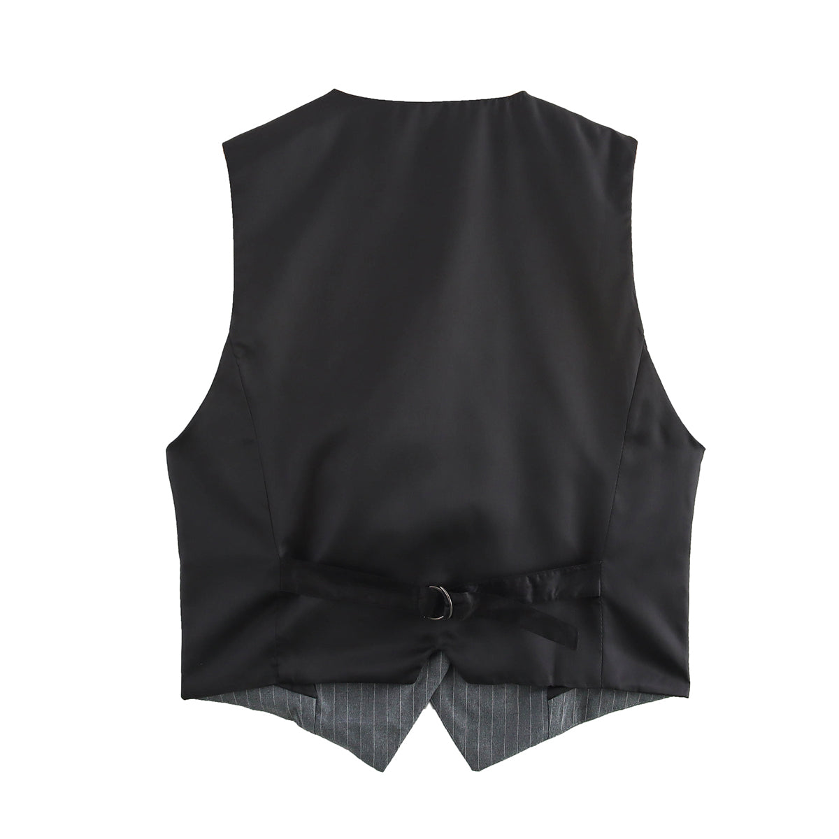 Women Clothing Women Gray Striped Vest Jacket