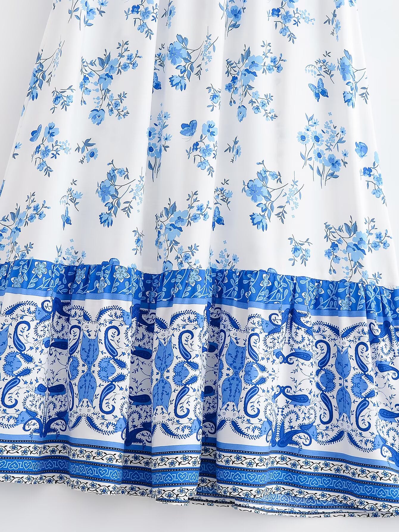 Spring Women Rayon Printed Tassel Vacation Bohemian Skirt