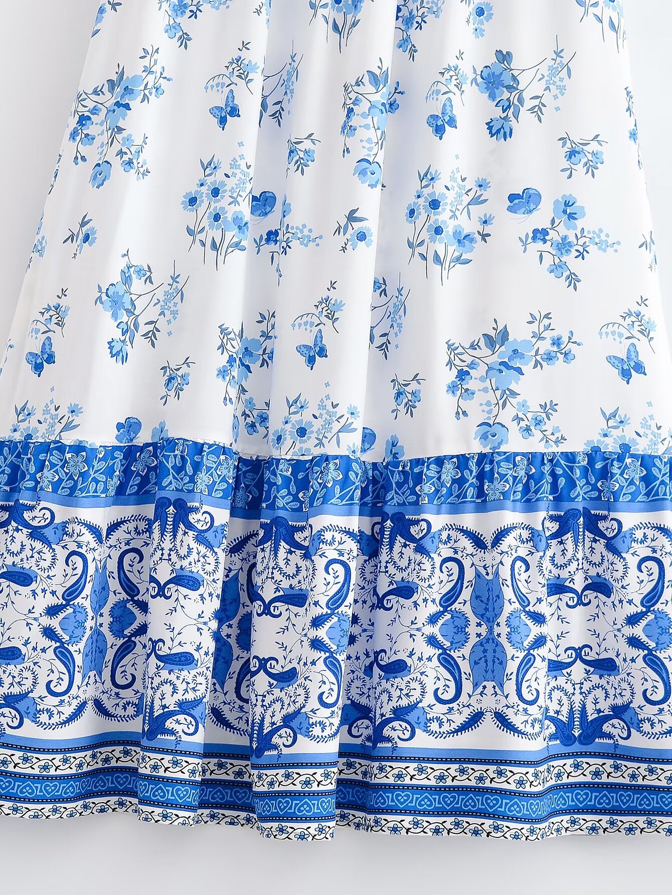 Spring Women Rayon Printed Tassel Vacation Bohemian Skirt