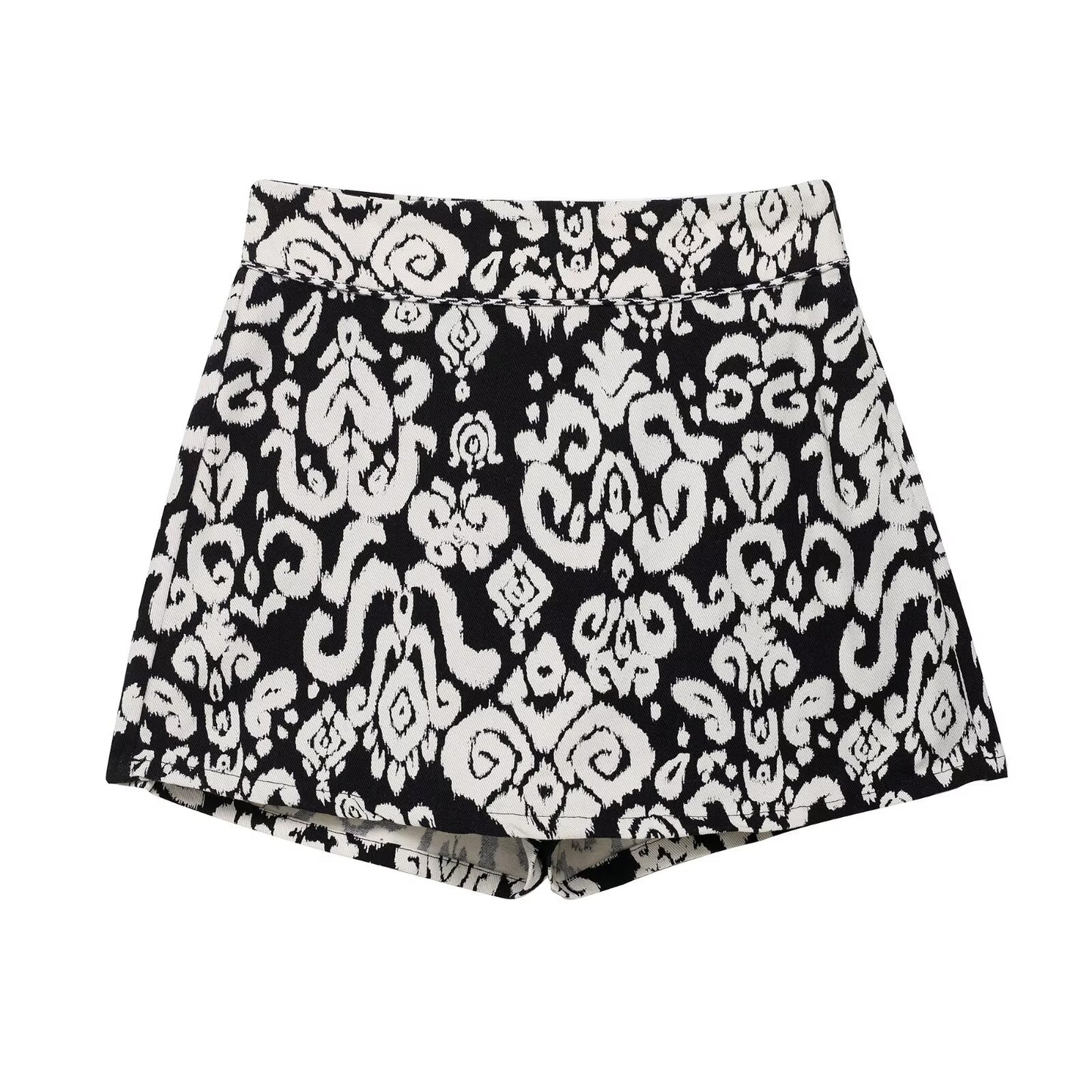 Women Clothing at Printed V neck Sleeveless Vest Waistcoat Shorts Two Piece Sets
