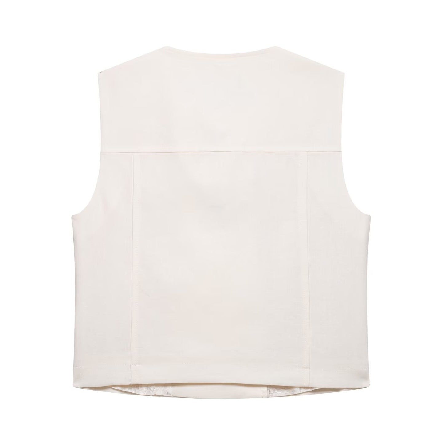 Women Clothing Summer round Neck Double Row Button Vest Shorts Two Piece Sets Women