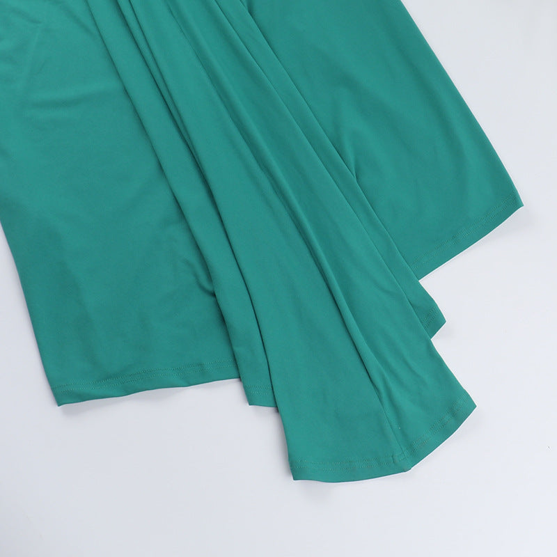 Women Backless Pleated Hip Bag Summer Casual Slim Holiday Maxi Dress