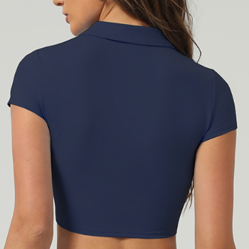 Ice Sunscreen Tennis T shirt Top Women Collared Short Sports Casual Top Summer Yoga Workout Clothes