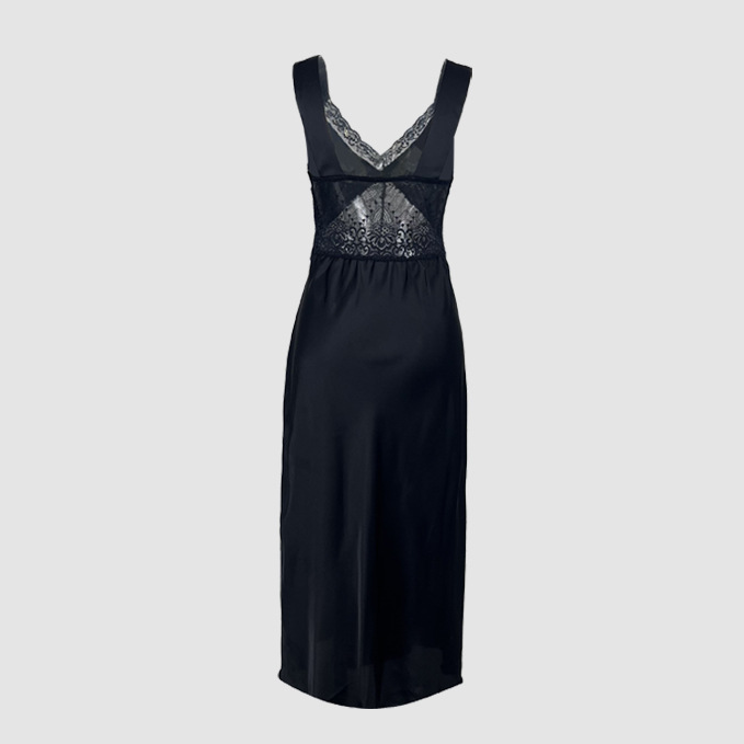 Sexy Pajamas Women Suspender Nightdress Satin Pure Lace French High Sense Home Dress