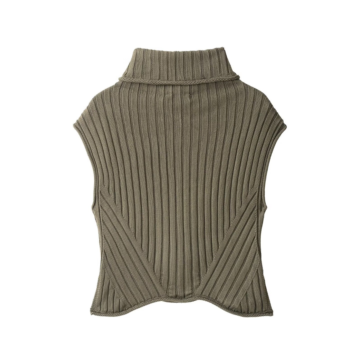 Women Clothing Turtleneck Knitting Vest