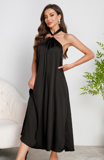 Dinner Dress High End Affordable Luxury Halter Dress Women High Grade Backless Dress Multi Color Optional