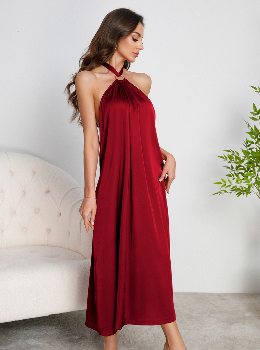 Dinner Dress High End Affordable Luxury Halter Dress Women High Grade Backless Dress Multi Color Optional