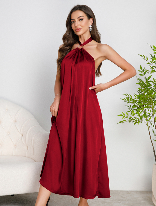 Dinner Dress High End Affordable Luxury Halter Dress Women High Grade Backless Dress Multi Color Optional